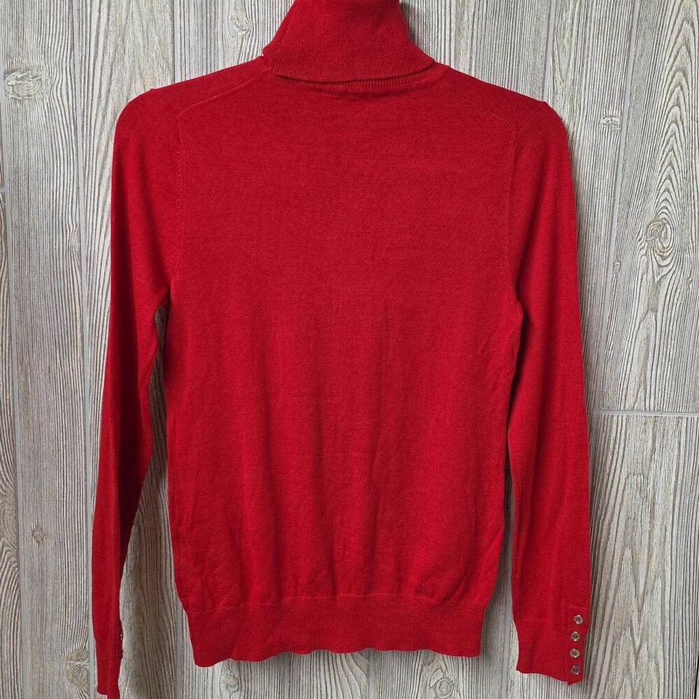 Tommy Hilfiger Global Cable Stella Red Turtleneck Sweater Womens Size Small NWT - Picture 6 of 11